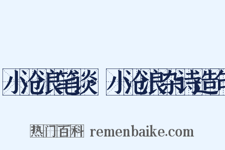 小沧浪笔谈·小沧浪杂诗造句是什么意思的图片